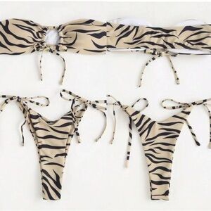 Women's Leopard 2 Pieces Set Bikinis Swimwear